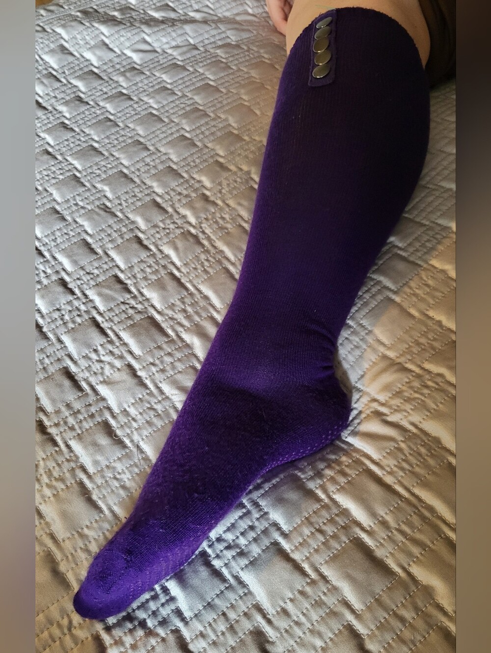 Vintage Lululemon Black Grape Grip Socks With Snap Accent